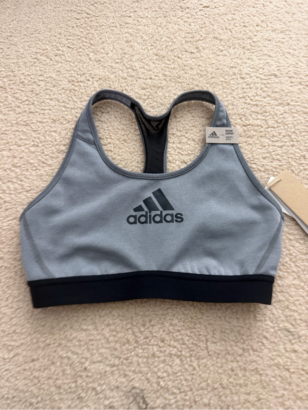adidas Dark Gray & Black Training Bra